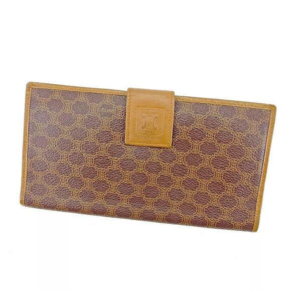 Celine Wallet Purse Macadam Brown Woman unisex Authentic - Picture 1 of 6